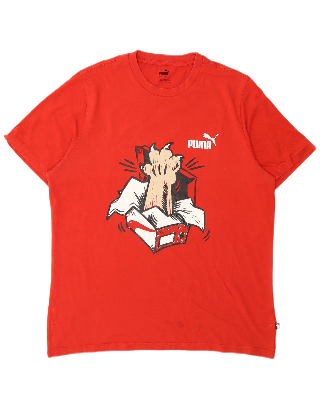 T-shirt grafica da uomo Puma Top grande in cotone rosso