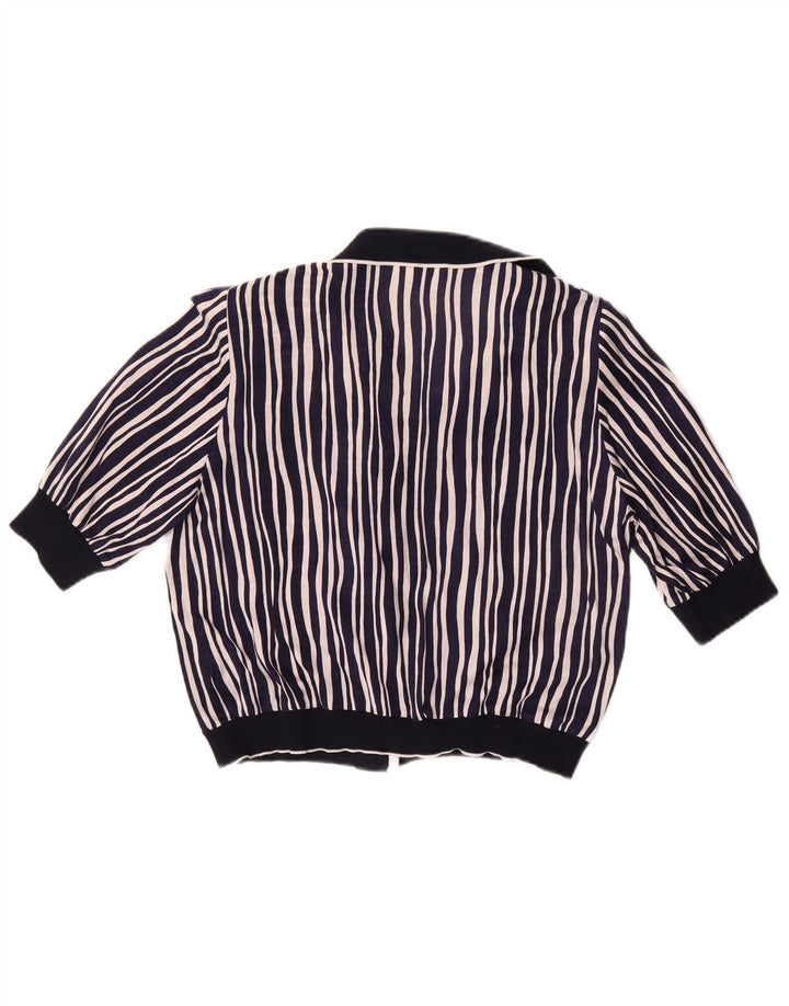 Liola Camicetta corta da donna a maniche corte IT 42 Blu navy medio a righe