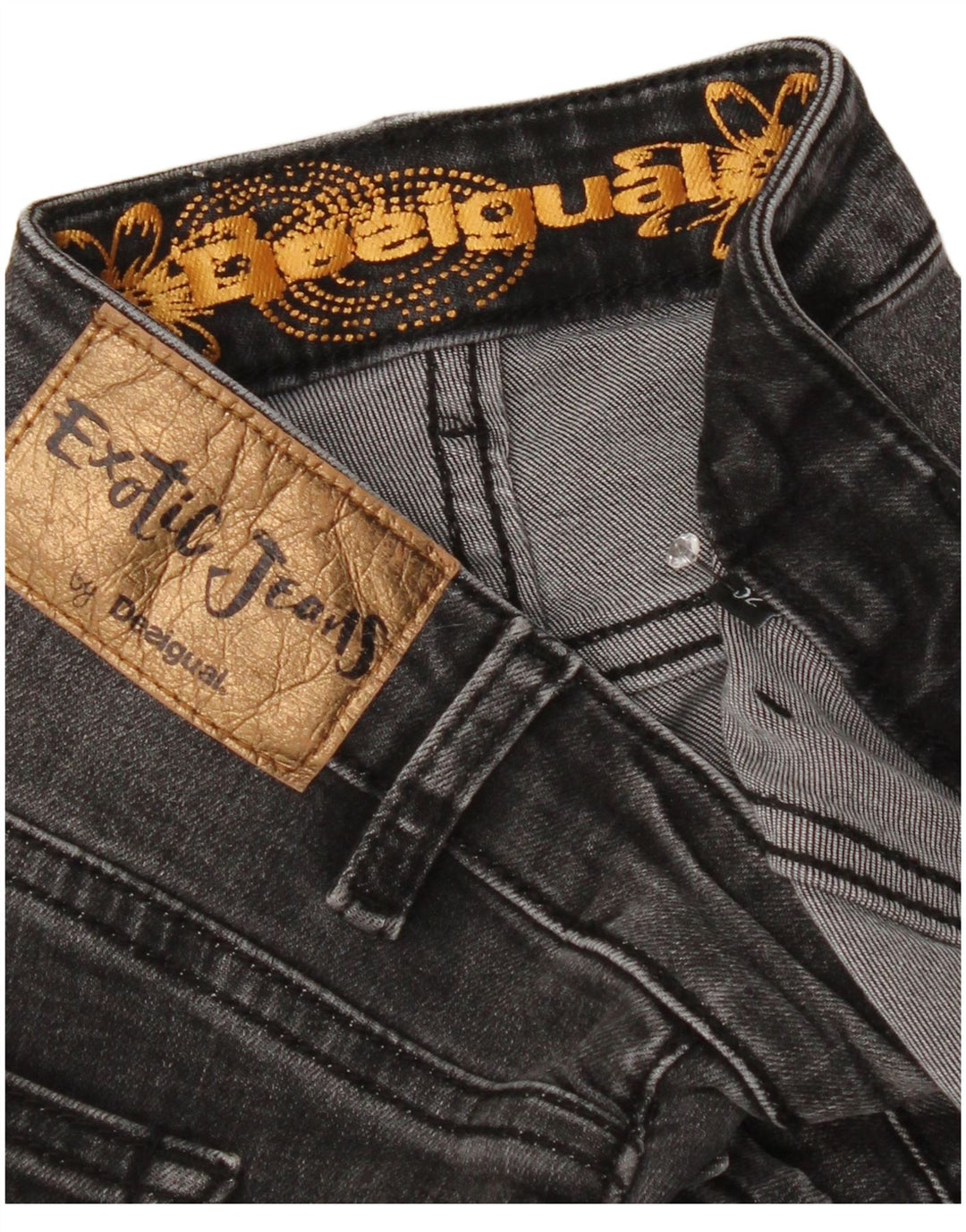 Jeans dritti da donna Desigual W32 L28 Grigio floreale