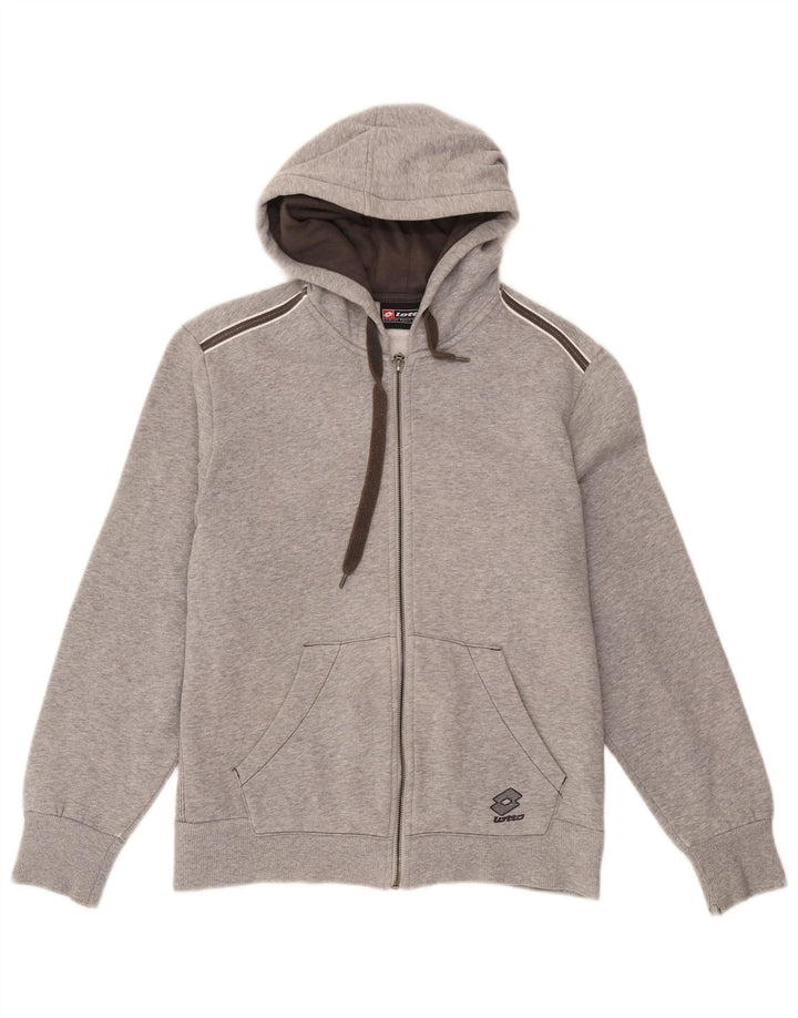 Maglione con cappuccio e zip da uomo Lotto IT 46 piccolo in cotone grigio