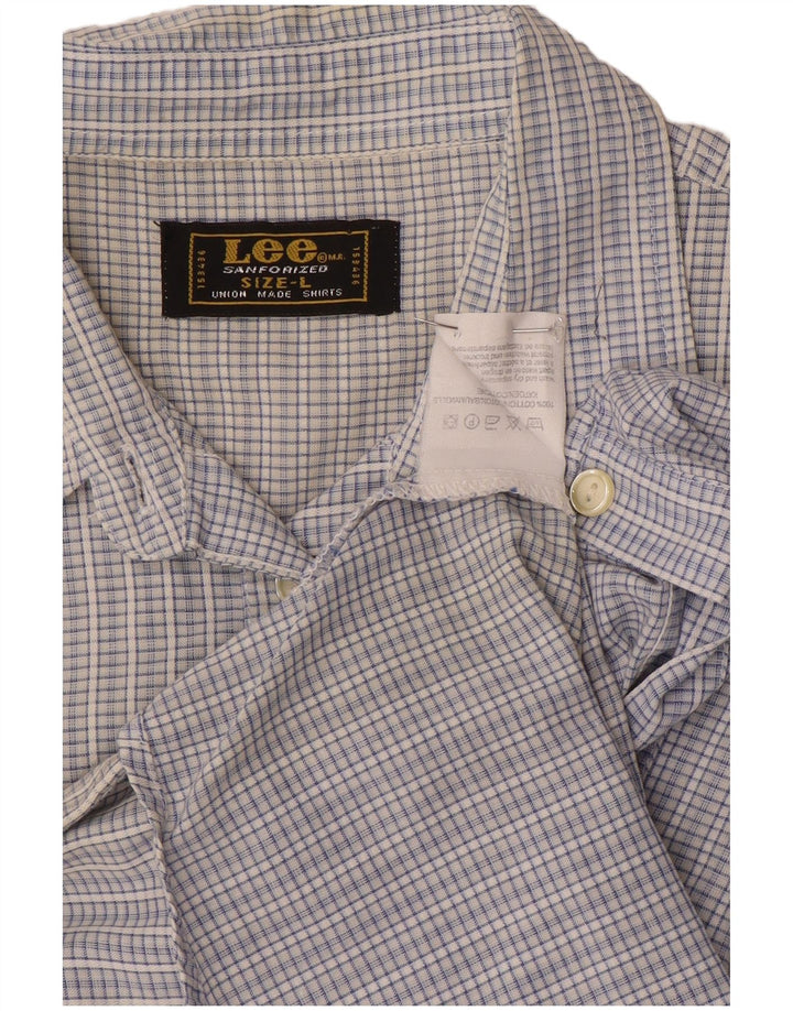 Camicia a maniche corte da donna Lee UK 14 Cotone a quadri grandi blu