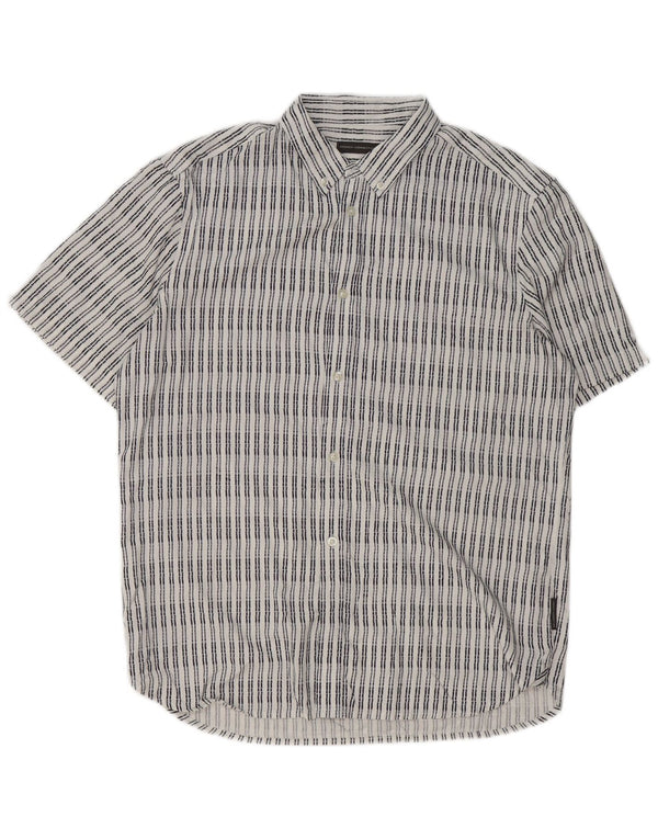 Camicia da uomo a maniche corte French Connection in viscosa a righe bianche grandi