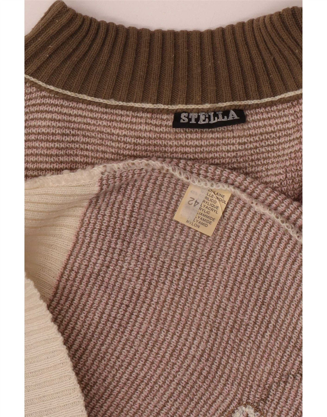Maglione maglione da donna Stella con collo alto EU 42 Large Grey Colourblock