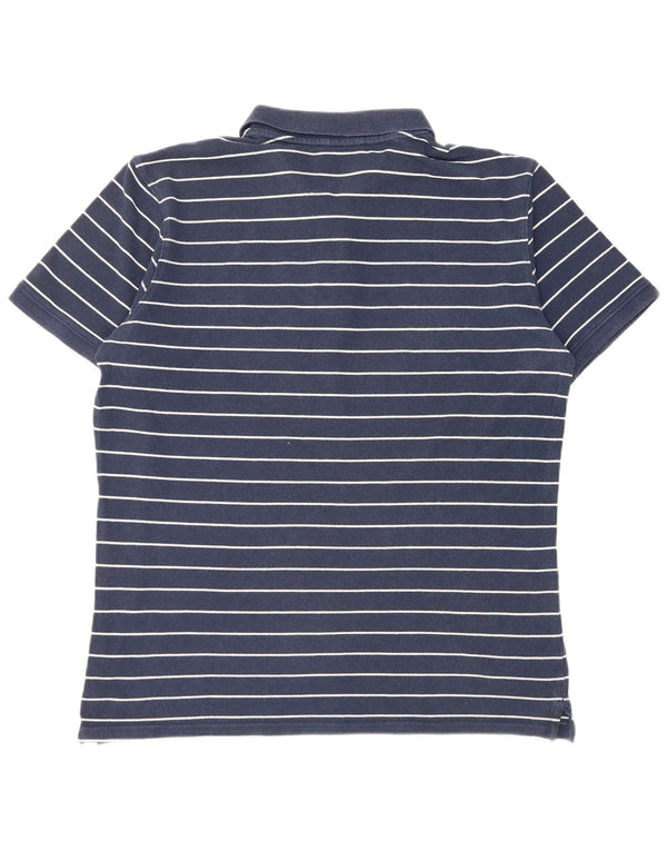 Polo Carrera da uomo a maniche corte, grande, a righe blu navy