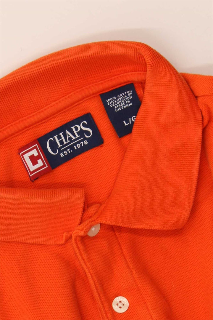 CHAPS Mens Polo Shirt Large Orange Cotton