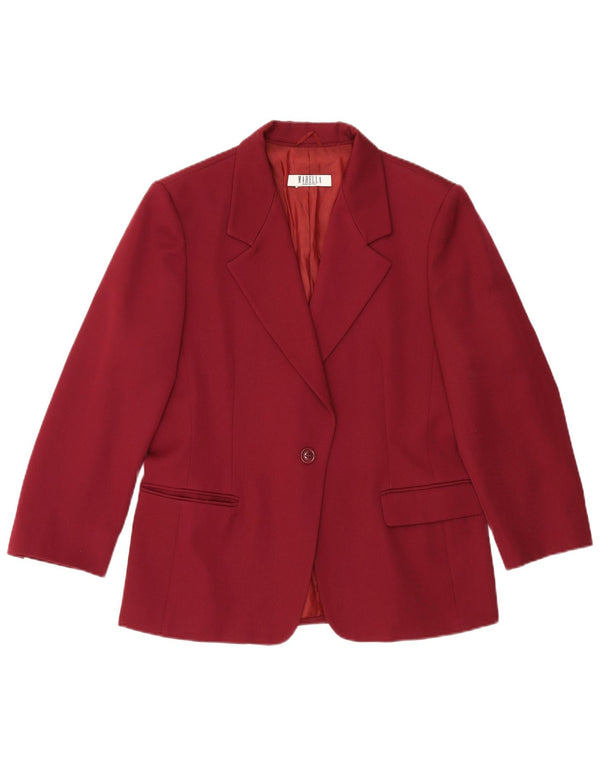 Set gonna da donna a 1 bottone e 2 pezzi Marella UK 18 XL W34 Lana bordeaux