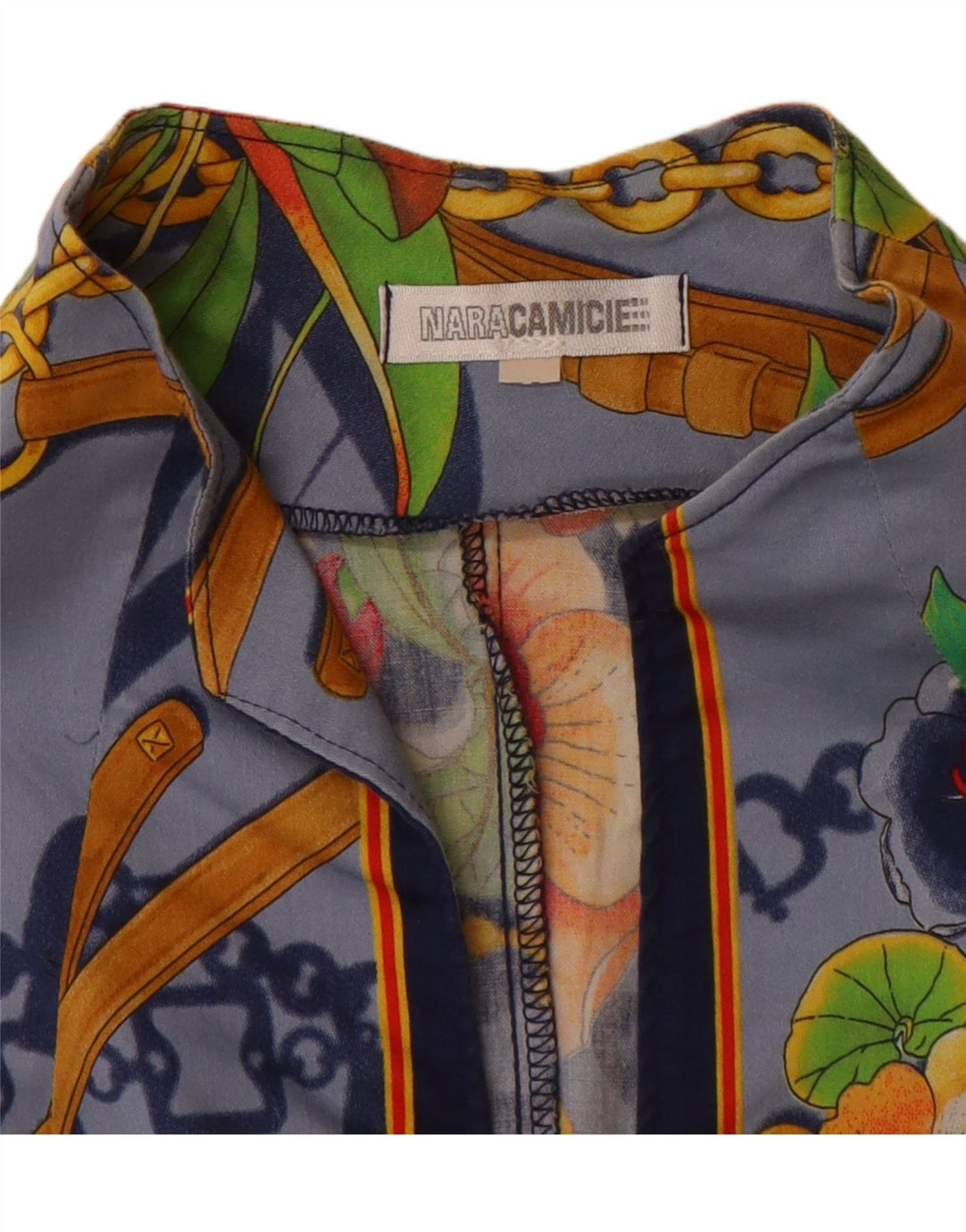 NARACAMICIE Camicia da donna con maniche a 3/4 grafica Camicetta UK 16 Grande Blu Floreale