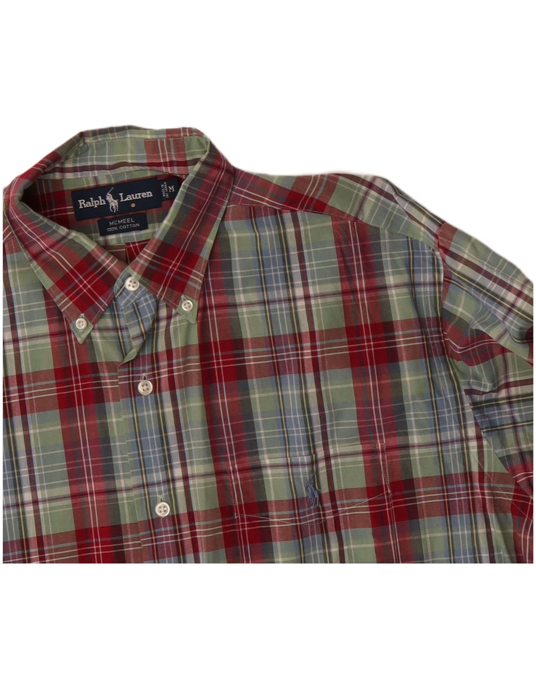 RALPH LAUREN Camicia da uomo in cotone a quadri verde medio