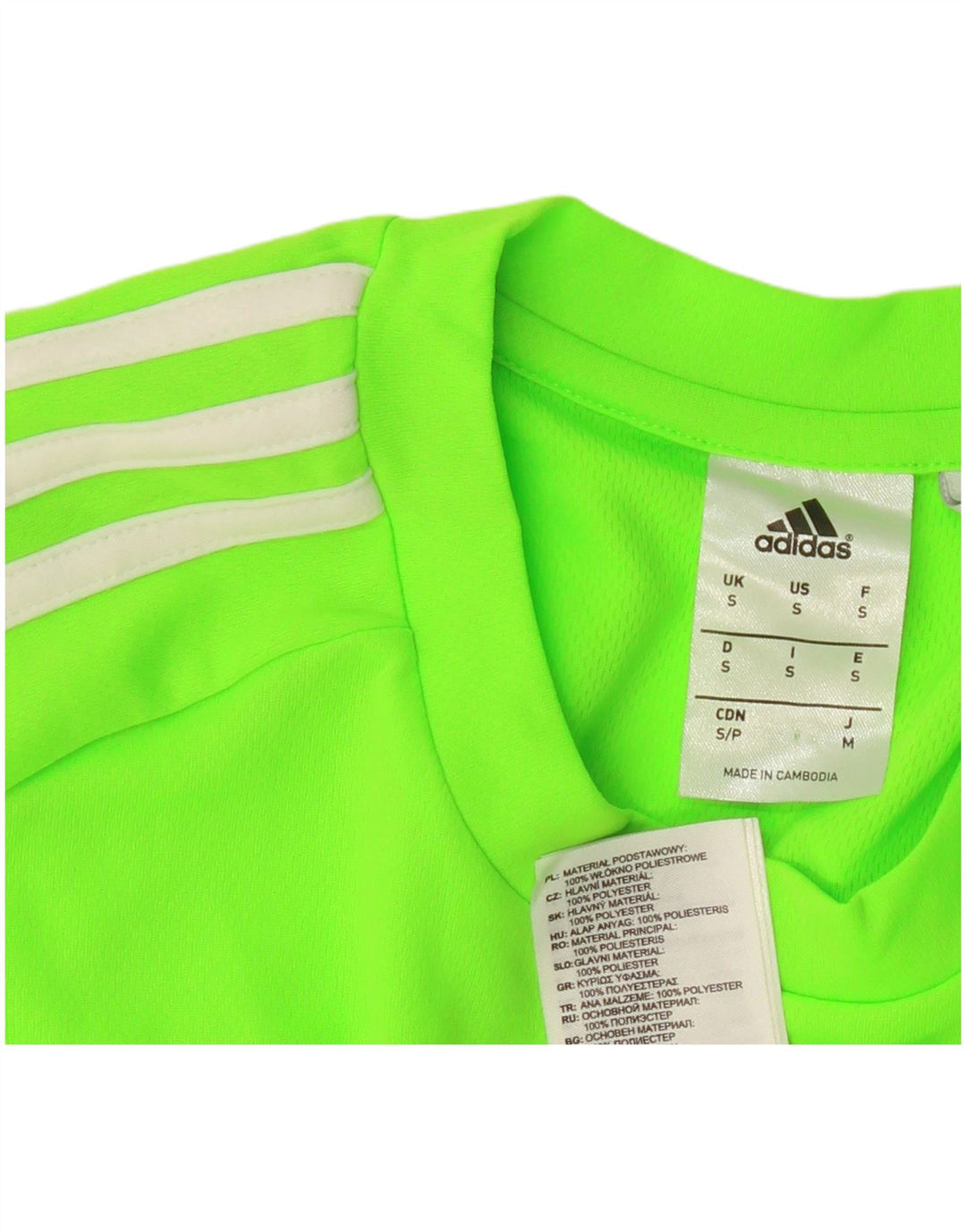 T-shirt Adidas Climalite da uomo Top piccola in poliestere color block verde