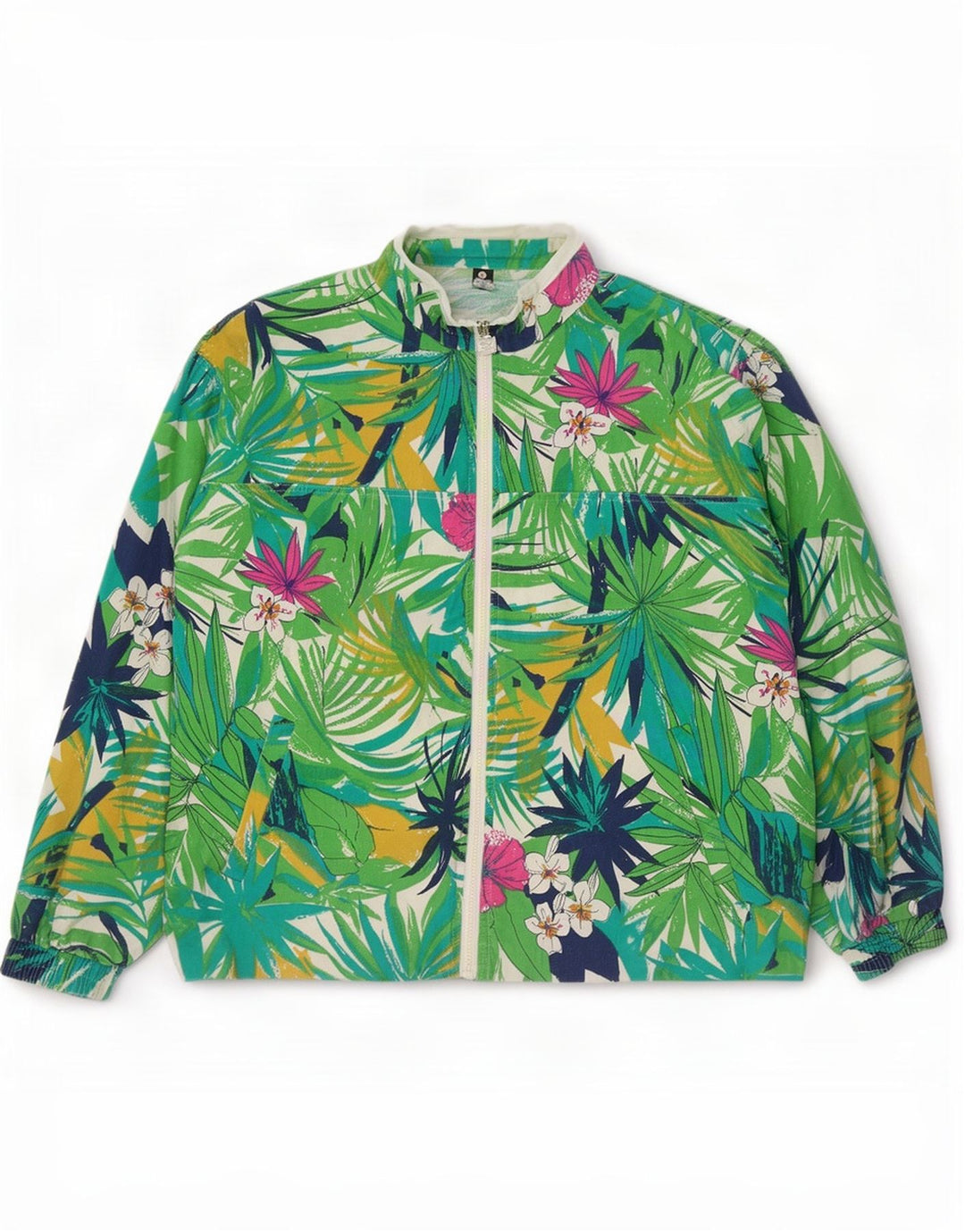 Giacca da ginnastica oversize da donna Trigema UK 16 grande verde floreale