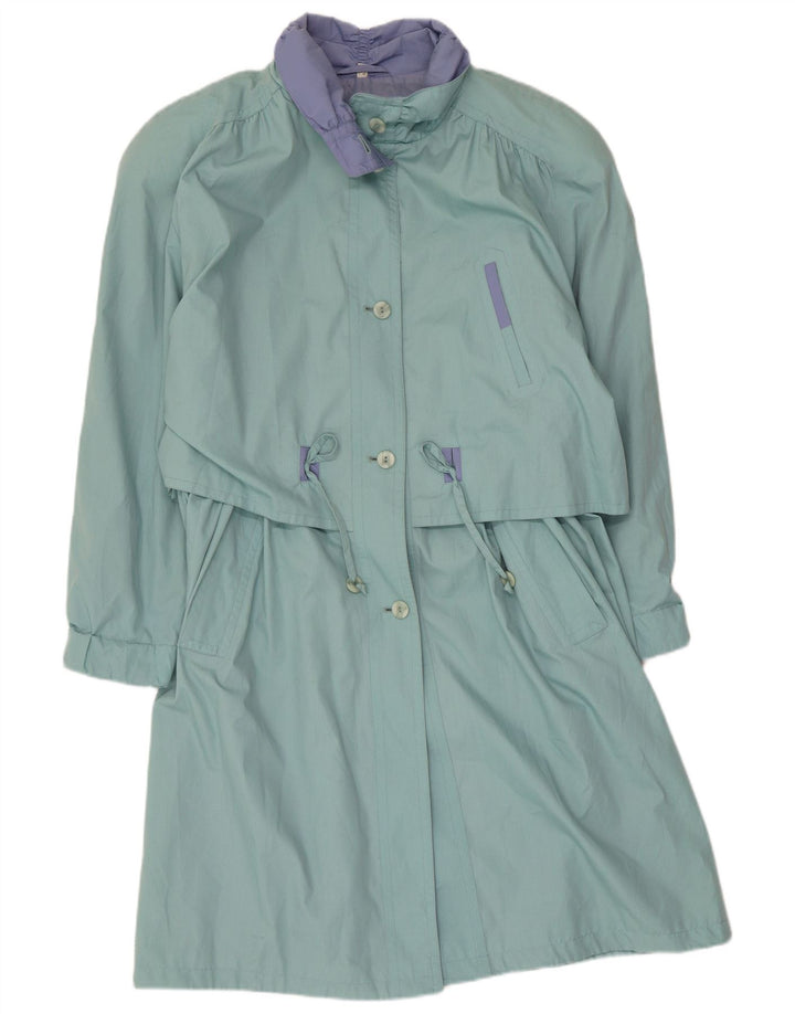 Trench vintage da donna UK 12 Poliestere color block verde medio