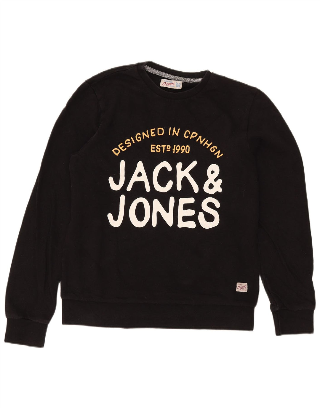 Jack & Jones Felpa grafica da uomo Maglione cotone nero medio