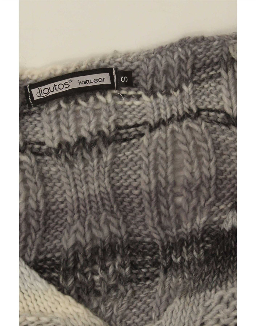 Canotta oversize da donna vintage UK 10 piccola a righe grigie