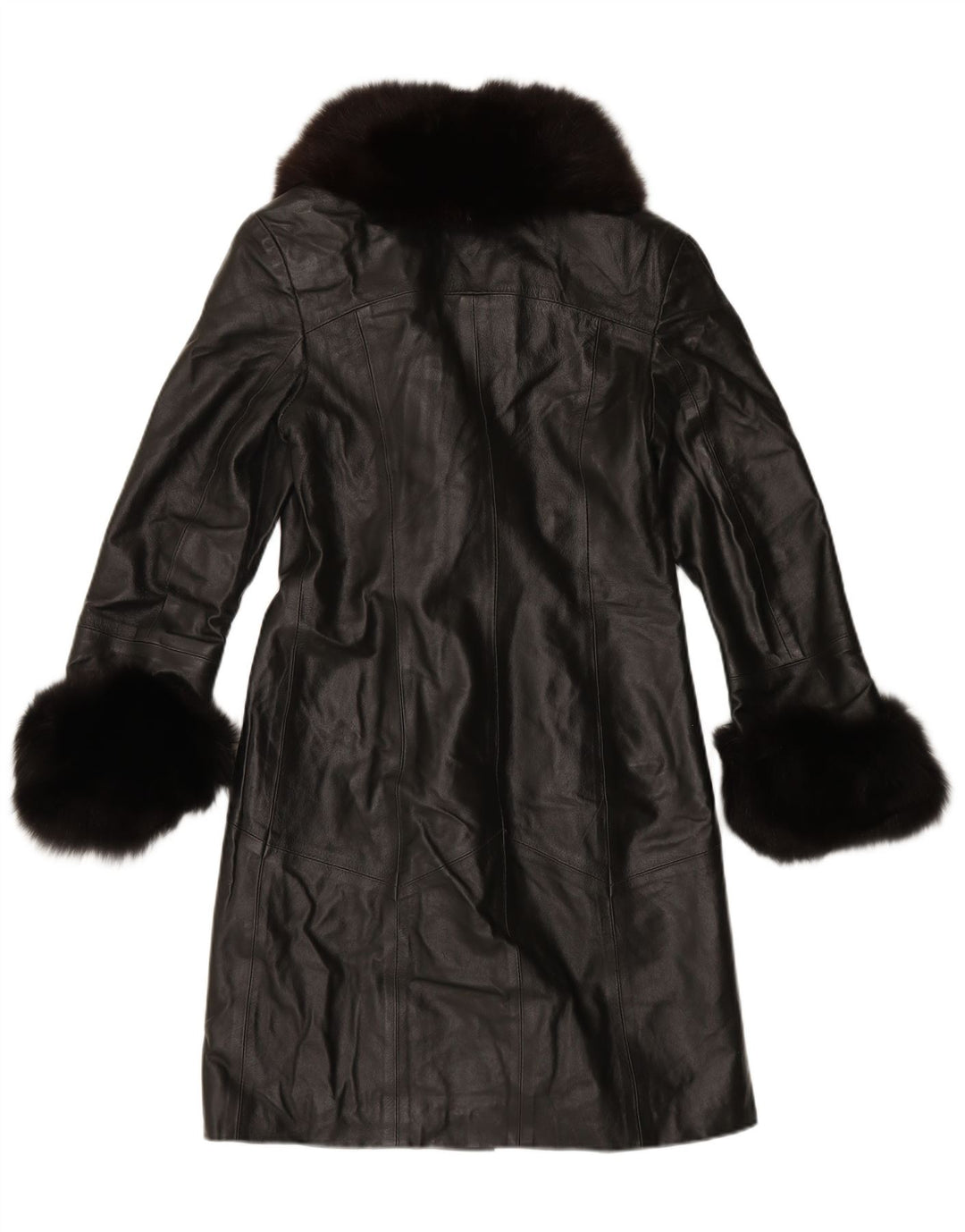 Cappotto in pelle da donna VINTAGE IT 46 Large in pelle nera