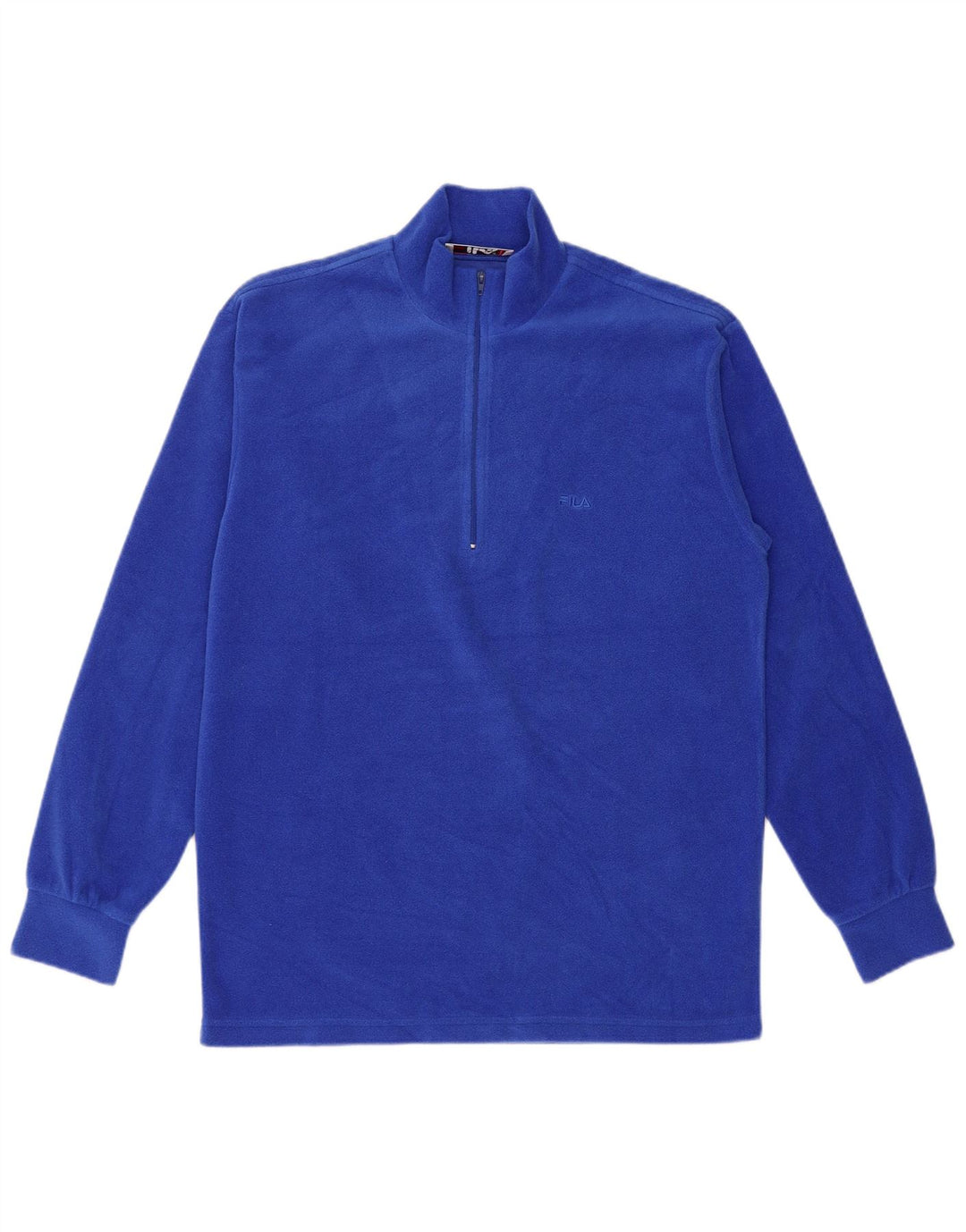 Maglione in pile da uomo Fila con zip e collo IT 48 poliestere blu medio