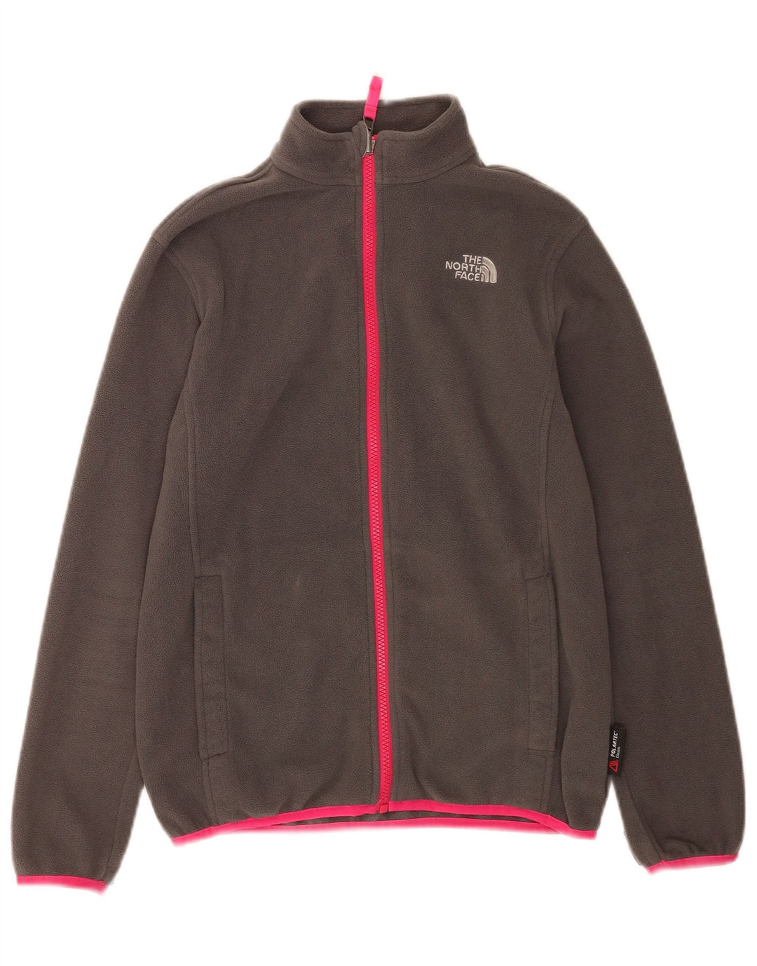 Giacca in pile The North Face per ragazze 12-13 anni, grande in poliestere grigio