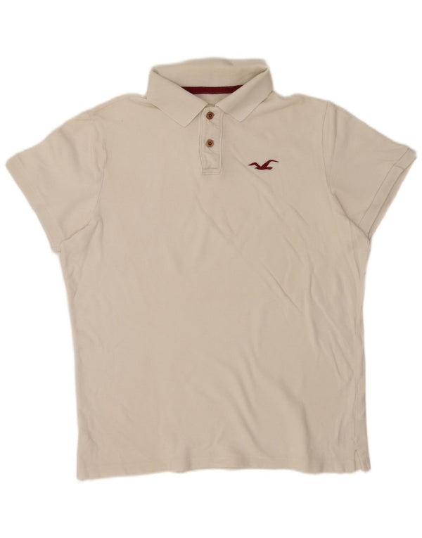 Polo Hollister da uomo XL in cotone bianco