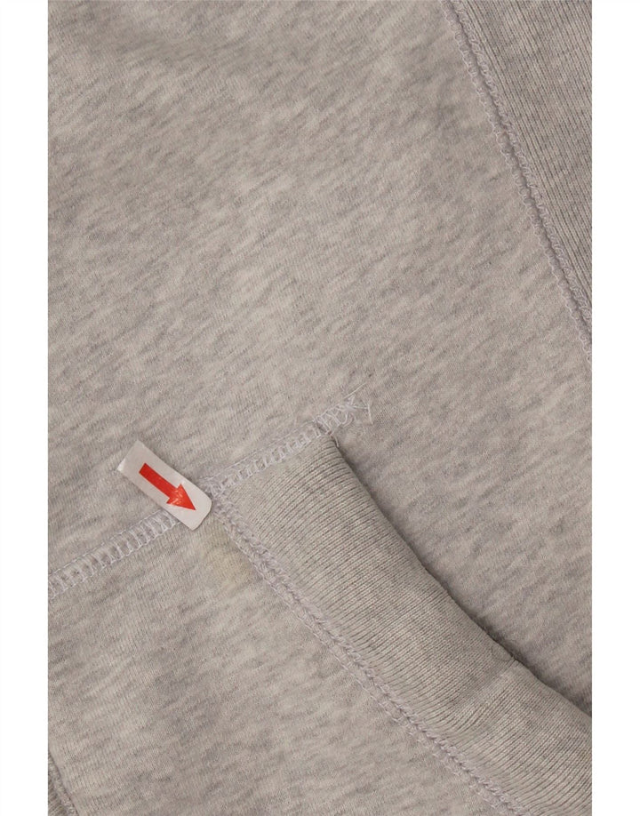 Maglione con cappuccio e zip grafica da uomo SUPERDRY piccolo in cotone grigio