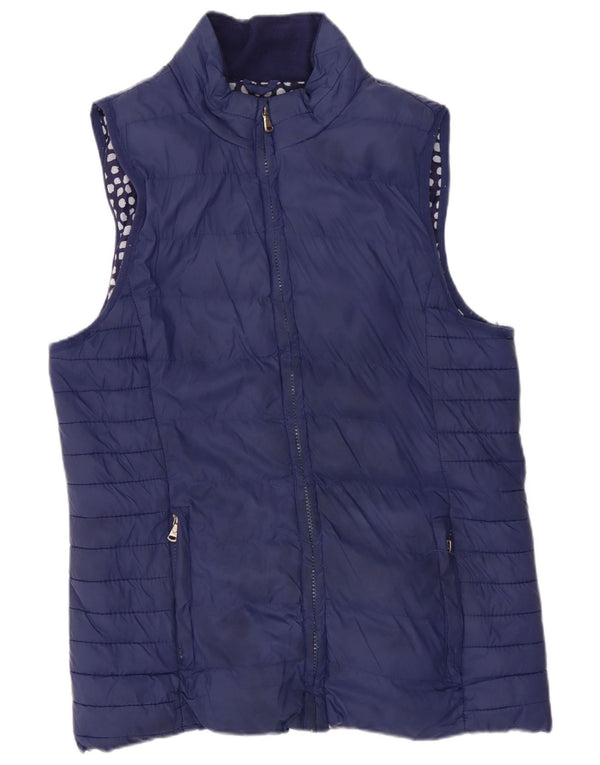 Crew Clothing Gilet imbottito da donna UK 10 piccolo in nylon blu navy