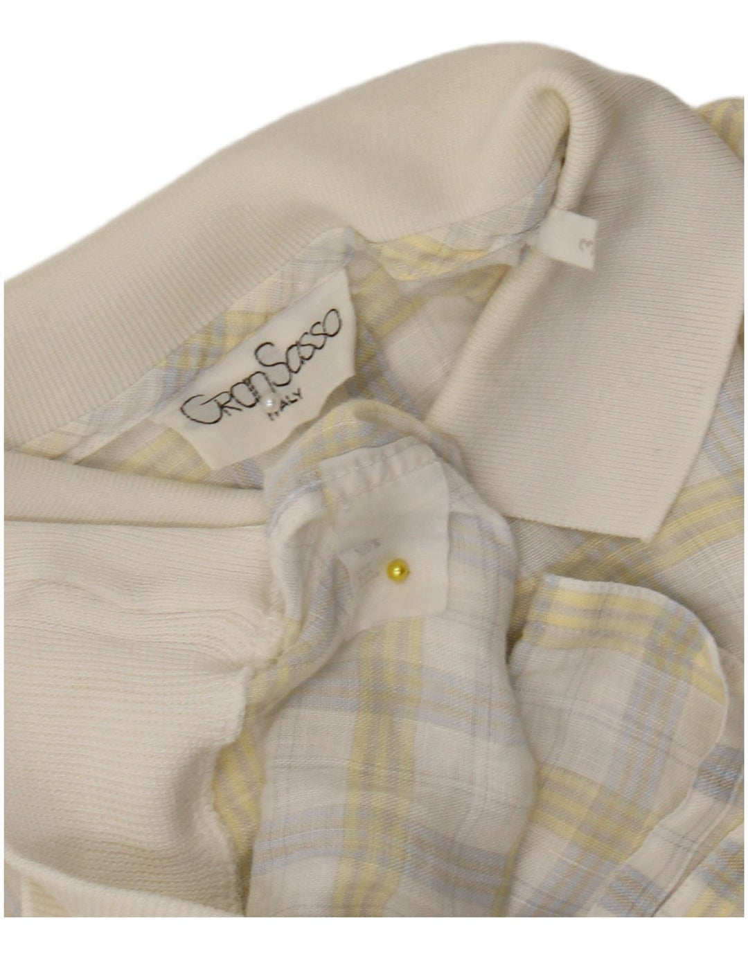 Camicia pullover a maniche corte da uomo Gran Sasso Lino a quadri bianco medio