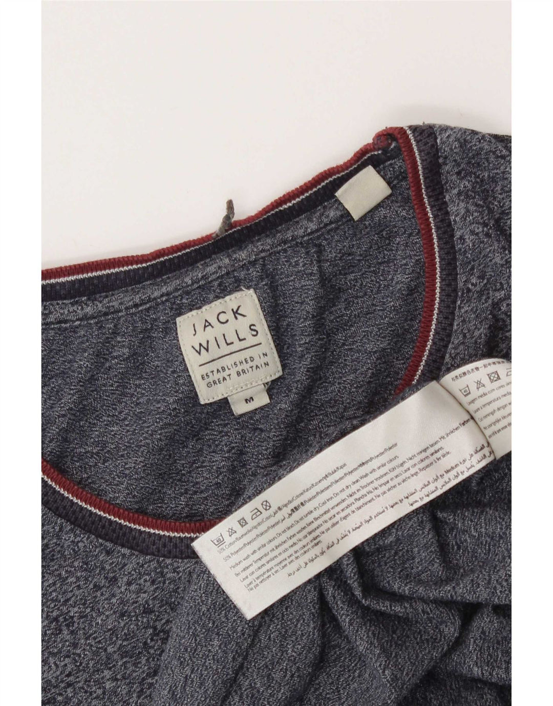 T-shirt da uomo Jack Wills Top in cotone screziato blu navy medio
