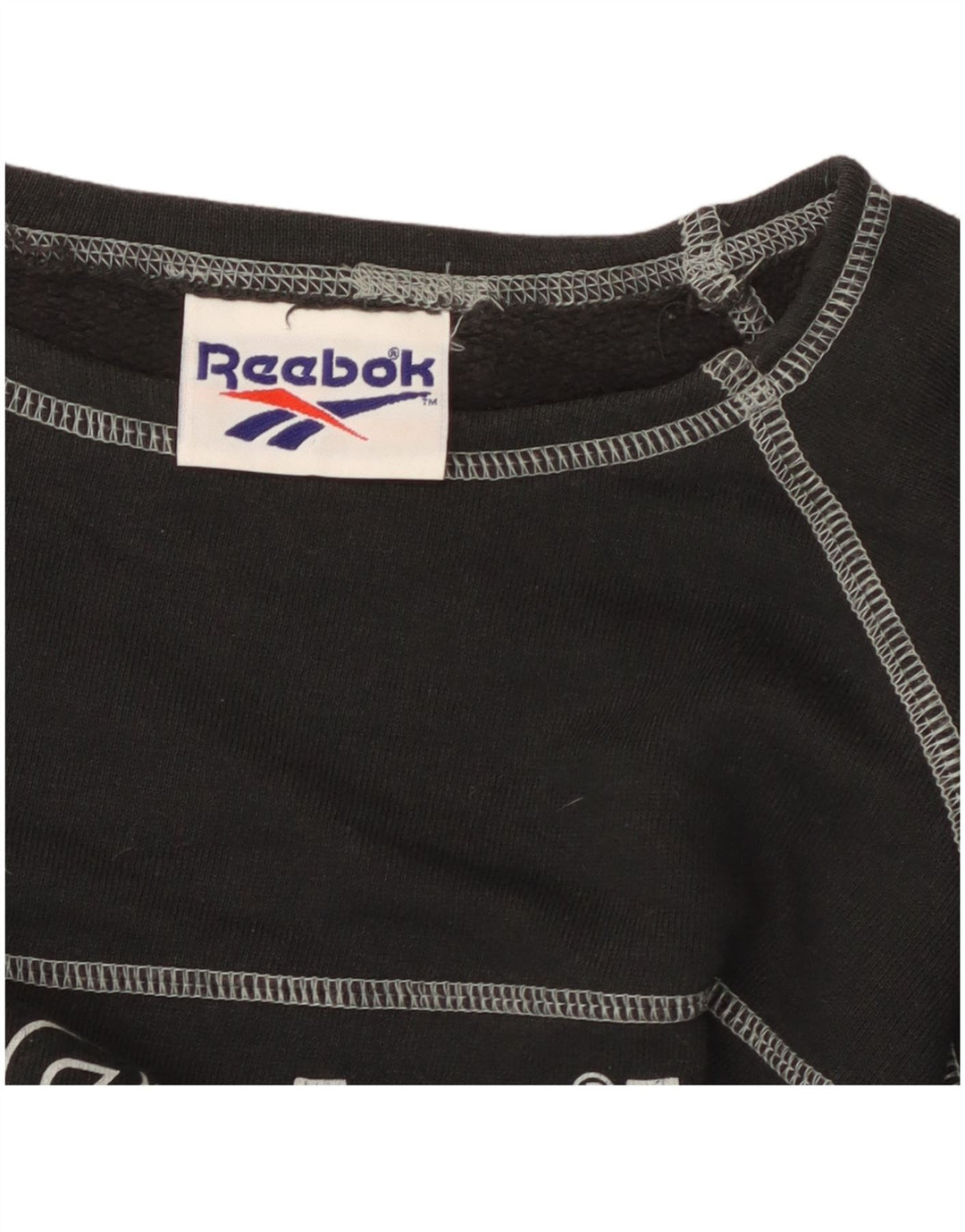 T-shirt grafica corta REEBOK da donna UK 14 cotone medio nero