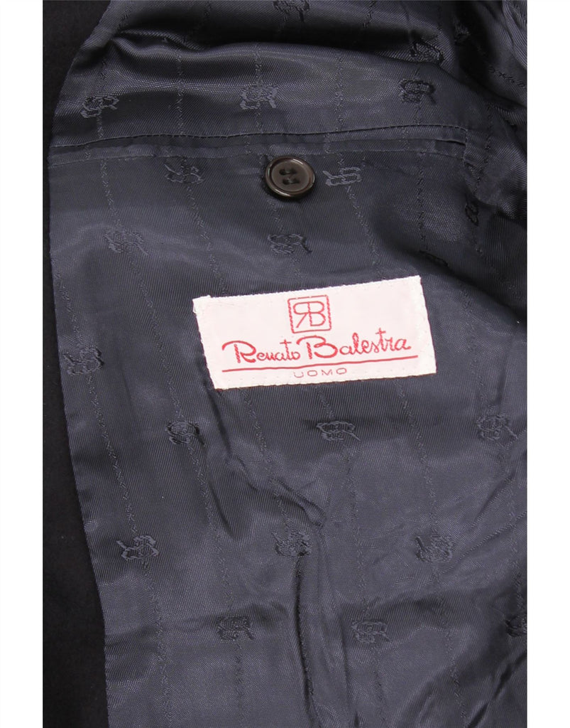 RENATO BALESTRA Mens Double Breasted Blazer Jacket UK 40 Large Navy Blue Vintage Renato Balestra and Second-Hand Renato Balestra from Messina Hembry 