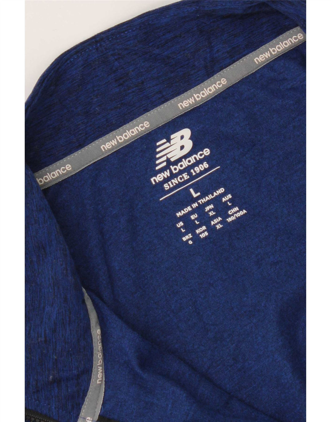 New Balance Uomo Zip Collo Pullover Tuta Top Grande Blu Chiazzato