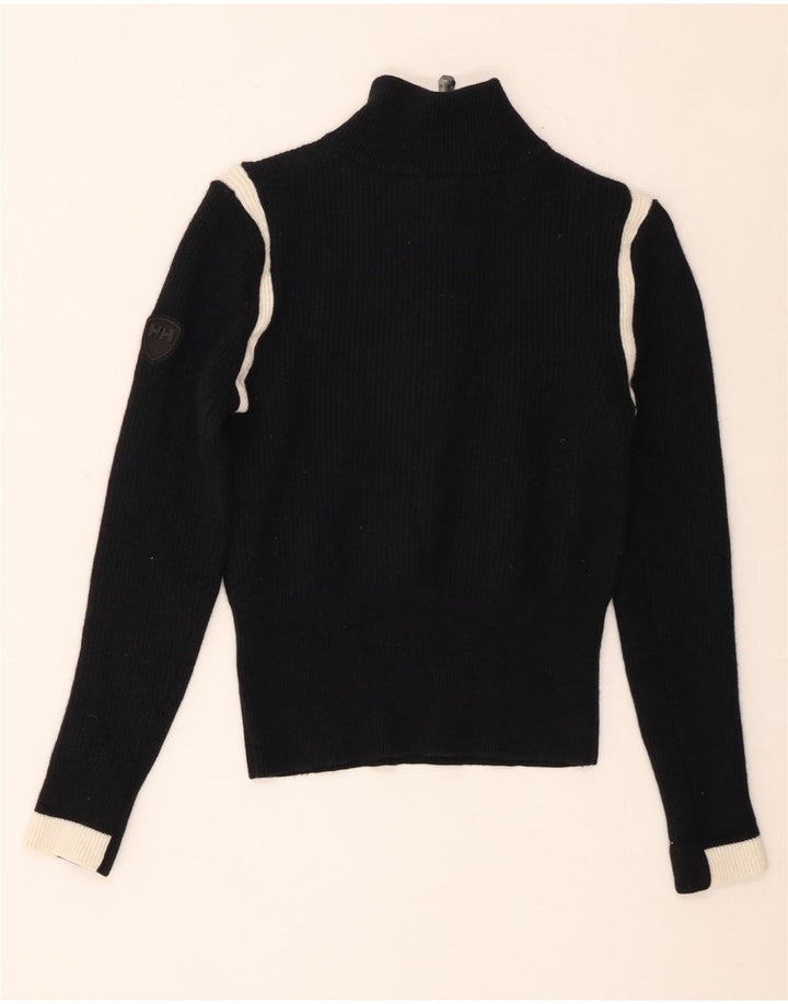Maglione da donna con collo con zip Helly Hansen UK 10 Small Black Colourblock