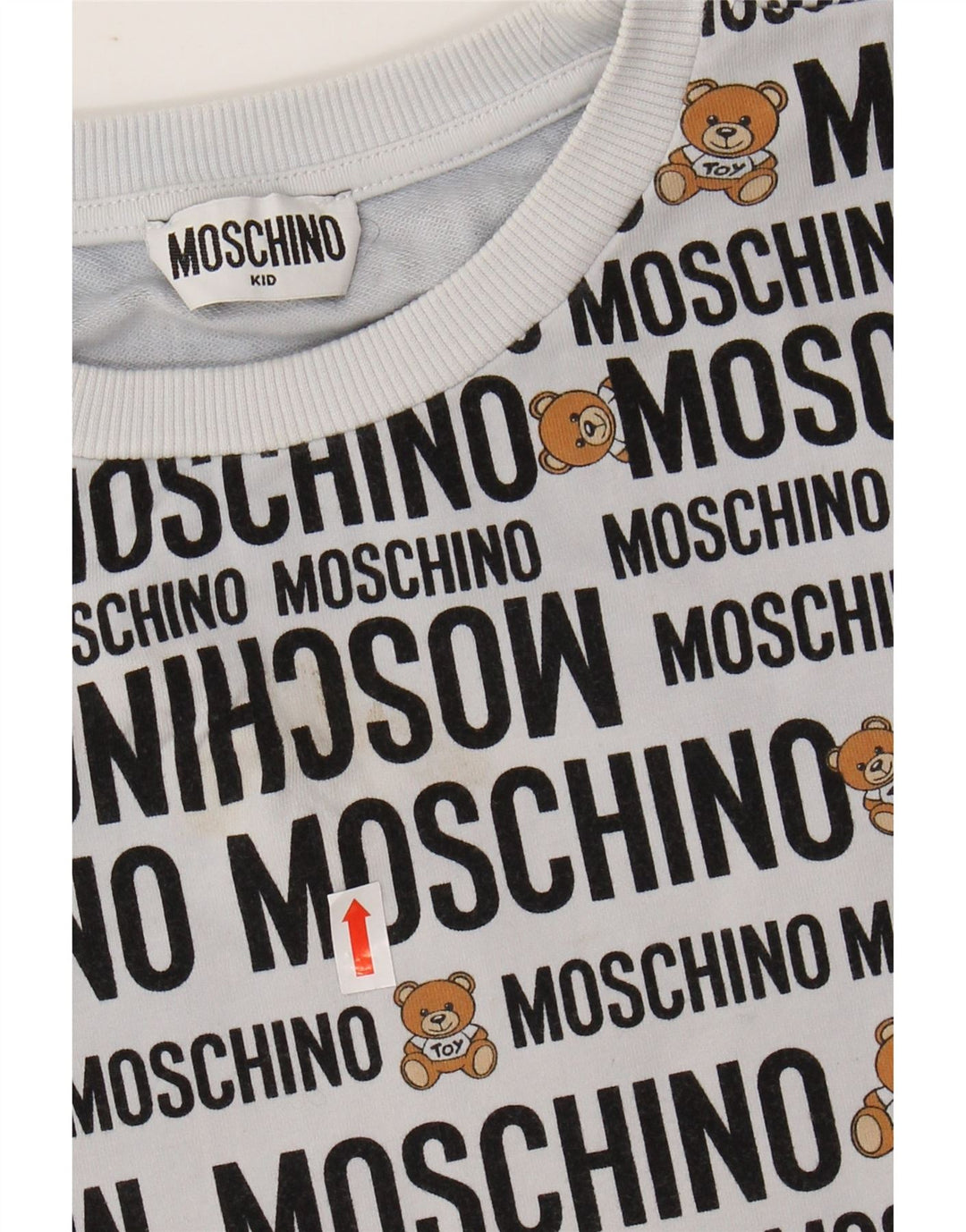 T-shirt grafica per ragazze MOSCHINO Top 7-8 anni in cotone grigio