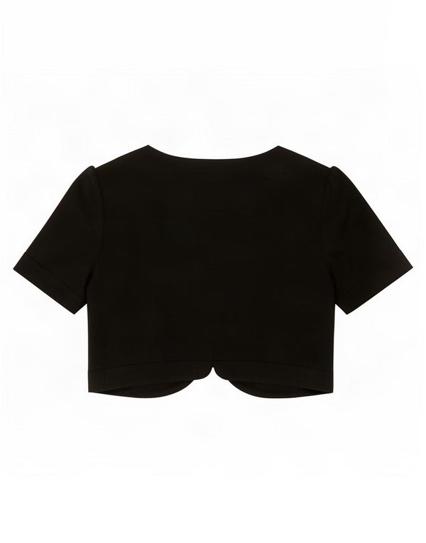 Top Bolero a maniche corte da donna Marks & Spencer UK 16 grande cotone nero