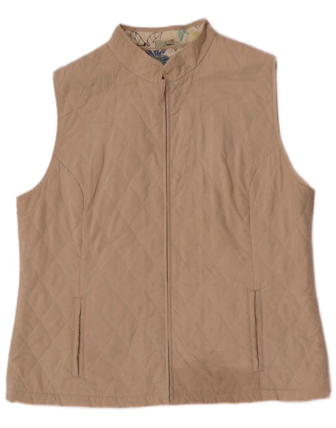 Gilet trapuntato da donna Marks & Spencer UK 16 grande Beige