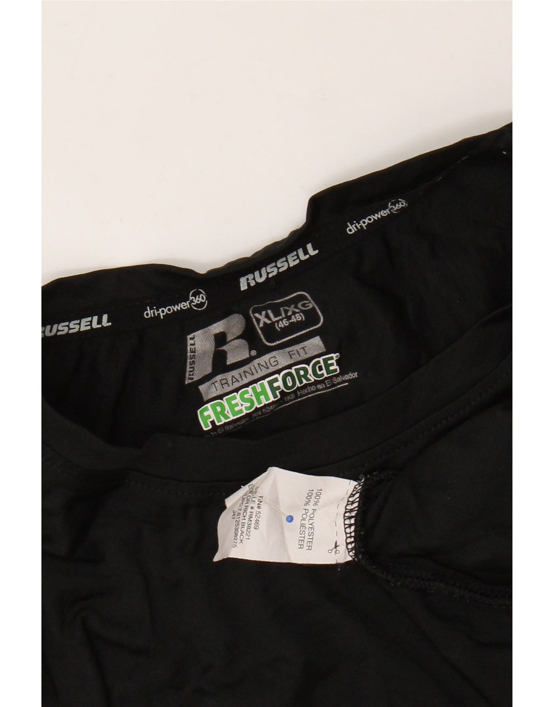 RUSSELL ATHLETIC T-shirt da uomo Dri-Power Top XL poliestere nero