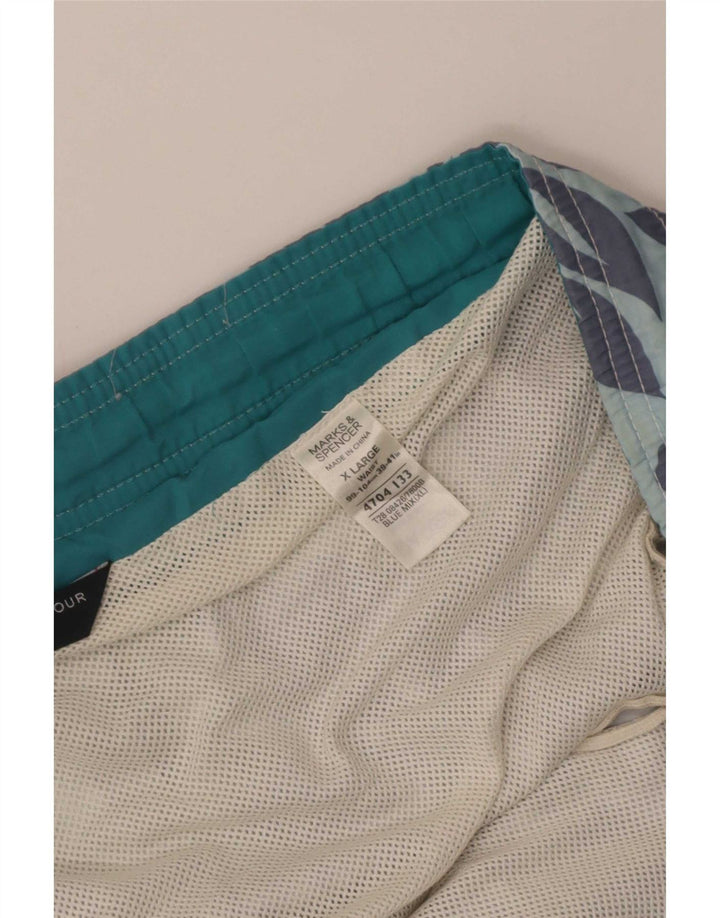 Pantaloncini da bagno da uomo Marks & Spencer XL blu floreale in poliestere