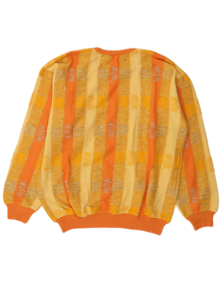 Maglione da uomo girocollo Boxer in cotone a righe gialle medie