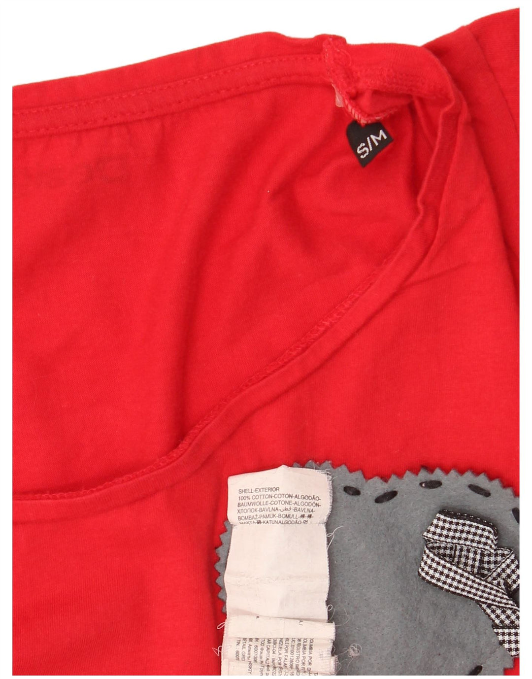 DESIGUAL T-shirt grafica da donna Top UK 10 piccola rossa in cotone