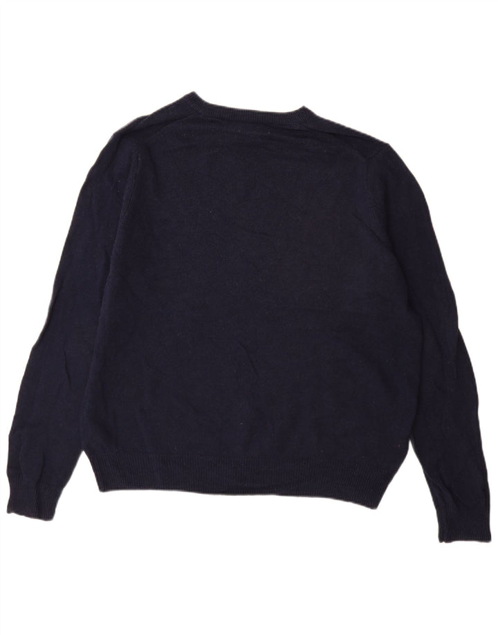 Marks & Spencer Maglione da uomo con scollo a barca grande in lana blu navy