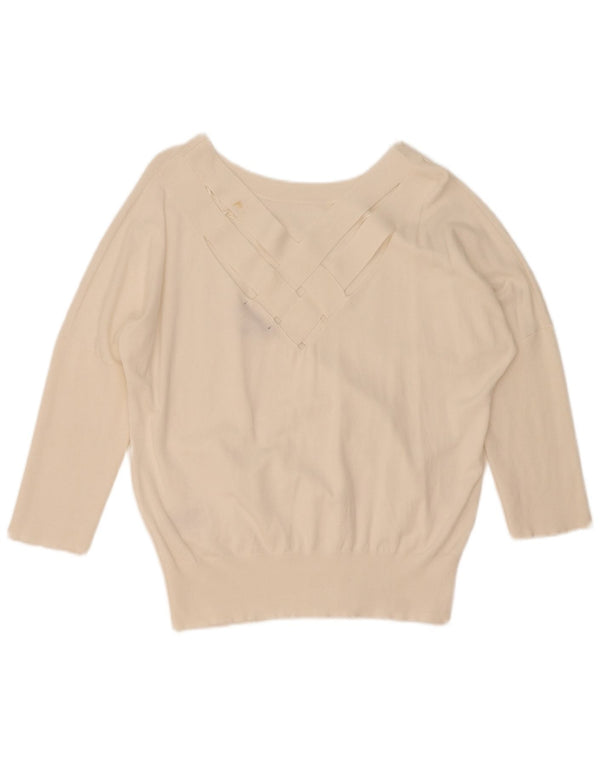 Phase Eight Maglione da donna con scollo a barca con maniche a 3/4 UK 10 Small Off Whit