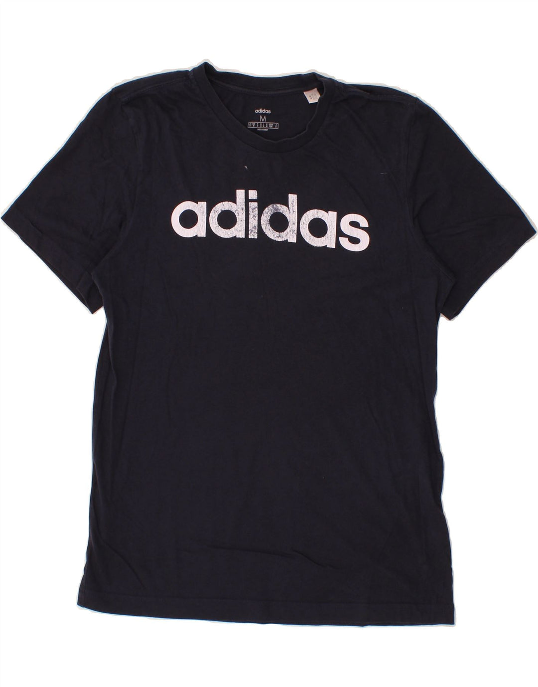 ADIDAS Mens Graphic T-Shirt Top Medium Navy Blue Cotton Vintage Adidas and Second-Hand Adidas from Messina Hembry 