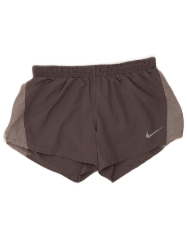 Pantaloncini sportivi Nike Dri Fit da donna UK 10 piccoli poliestere grigio