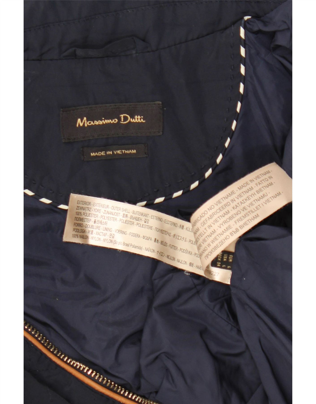 Gilet trapuntato da donna Massimo Dutti UK 14 grande nylon blu navy