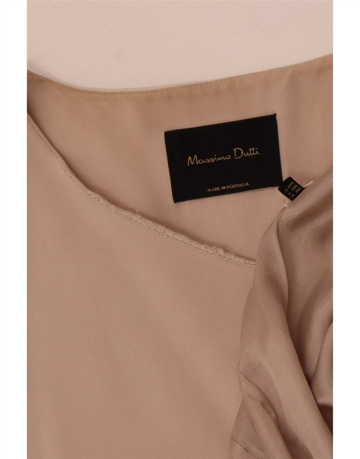 Giacca blazer senza maniche lunga da donna Massimo Dutti UK 14 Beige medio