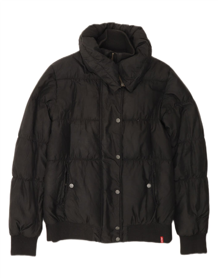 Giacca imbottita da donna LEVI'S UK 10 piccola in poliestere nero