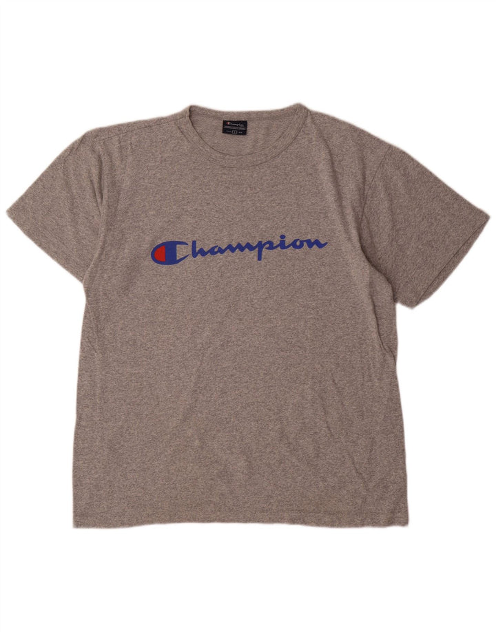T-shirt grafica da uomo Champion Top grande grigio chiazzato
