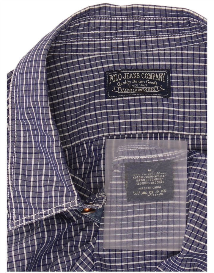 RALPH LAUREN Camicia da uomo in cotone a quadretti blu medio