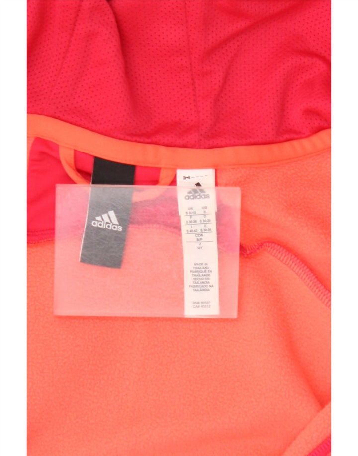 Maglione con cappuccio e zip ADIDAS Climawarm da donna UK 8/10 piccolo poliestere rosa