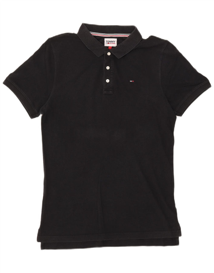 TOMMY HILFIGER Polo da uomo grande in cotone nero
