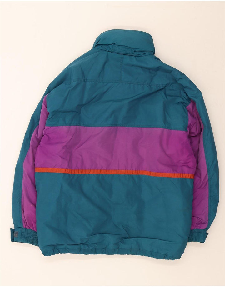 BRUGI Mens Padded Jacket IT 48 Medium Blue Colourblock Polyester Vintage Brugi and Second-Hand Brugi from Messina Hembry 