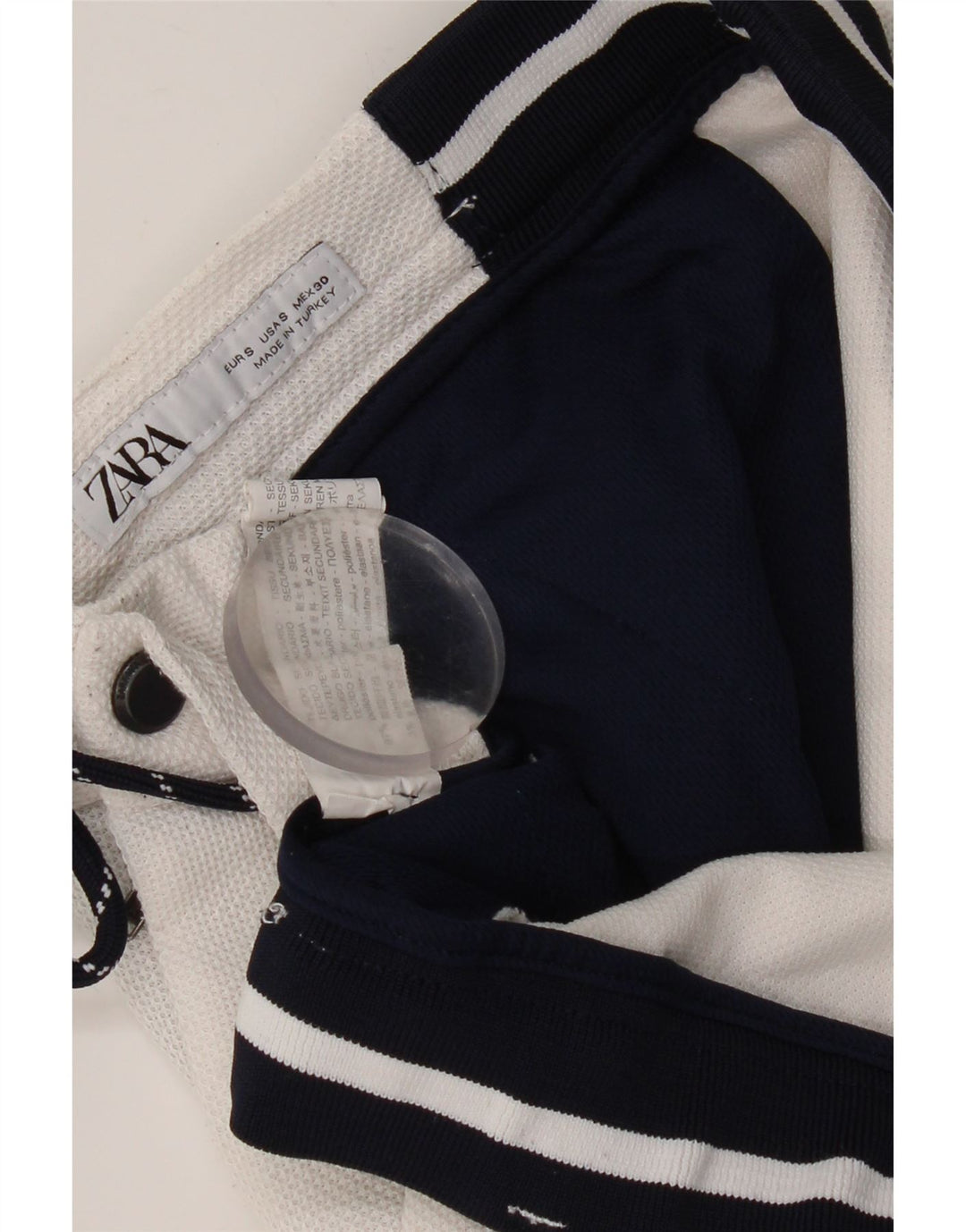 Pantaloncini da bagno da uomo Zara piccoli in poliestere color block bianco