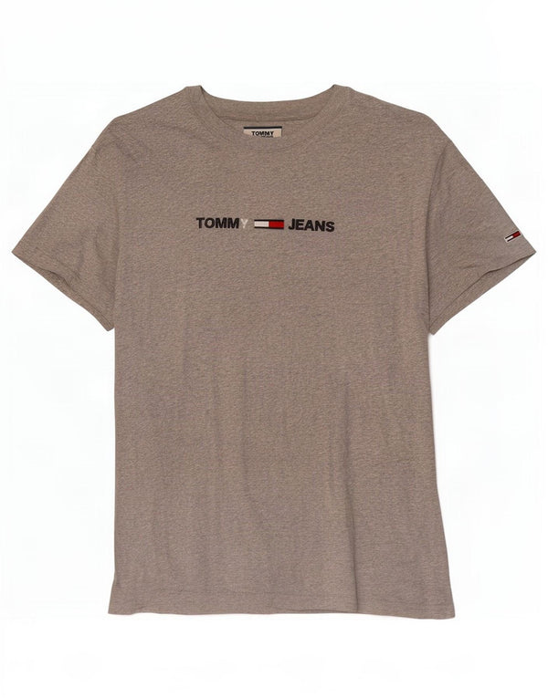T-shirt grafica da uomo Tommy Hilfiger Top in cotone grigio medio